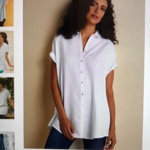 Soft Surroundings white blouse, size Large